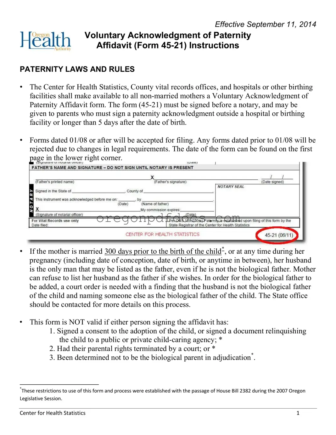 Free Oregon 45 21 Form