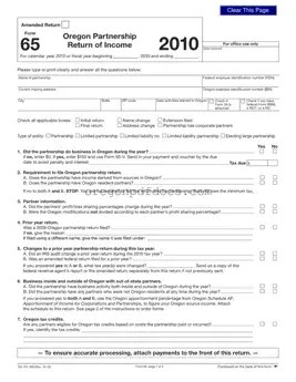 Free 65 Oregon Form