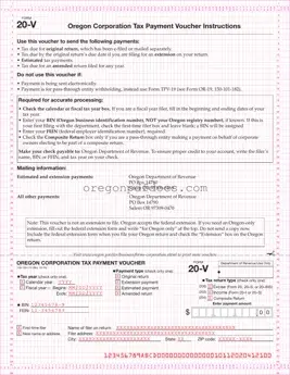 Free Oregon 20 V Form