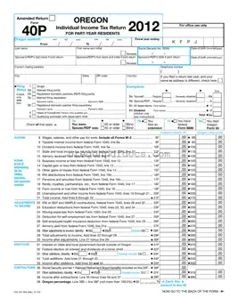 Free Oregon 40P Form