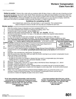 Free Oregon 801 Form