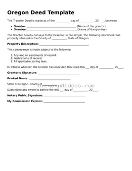 Printable Oregon Deed Document